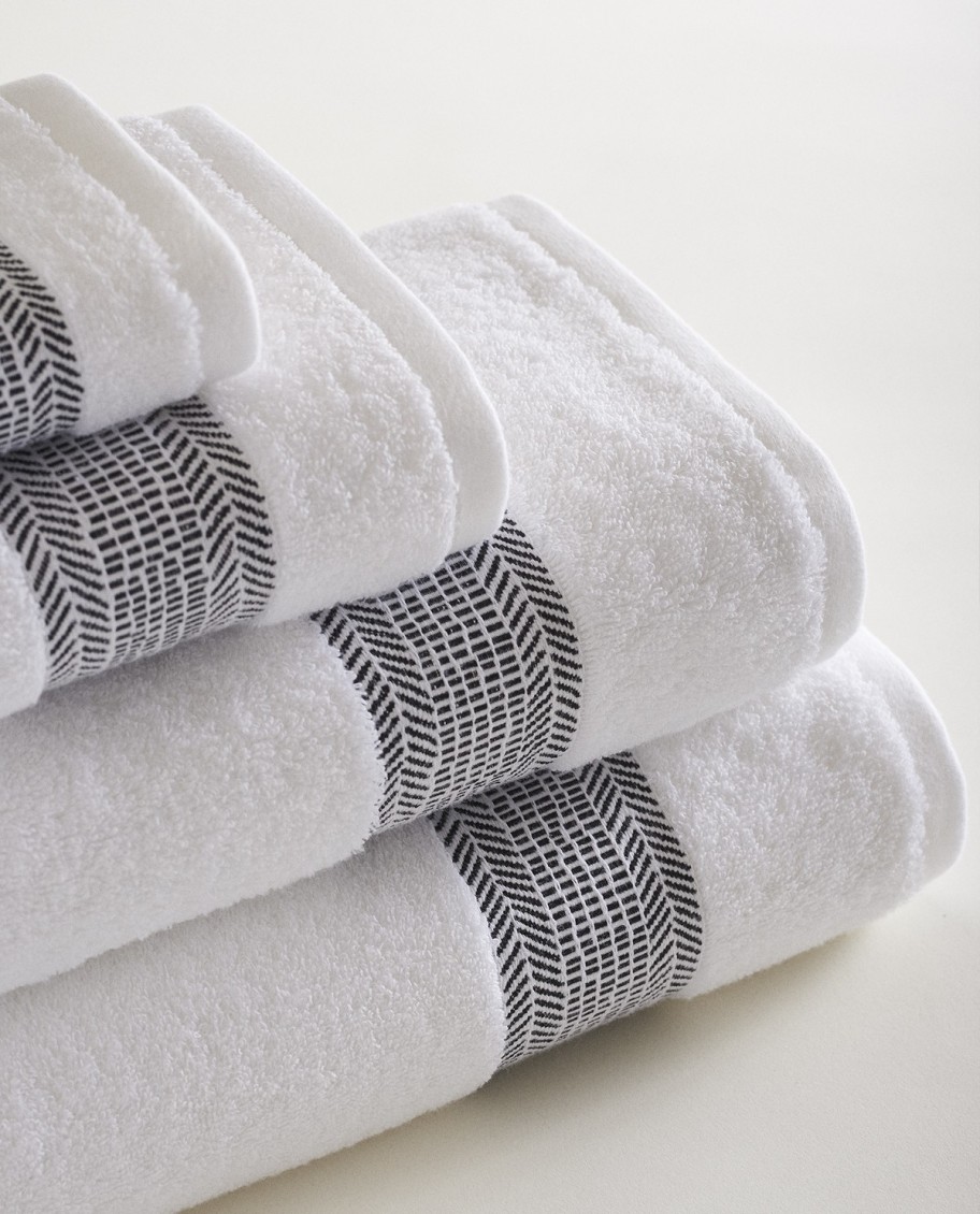 Toalla baño Etnia blanca 500grs | Fabricada en Portugal - Tobo