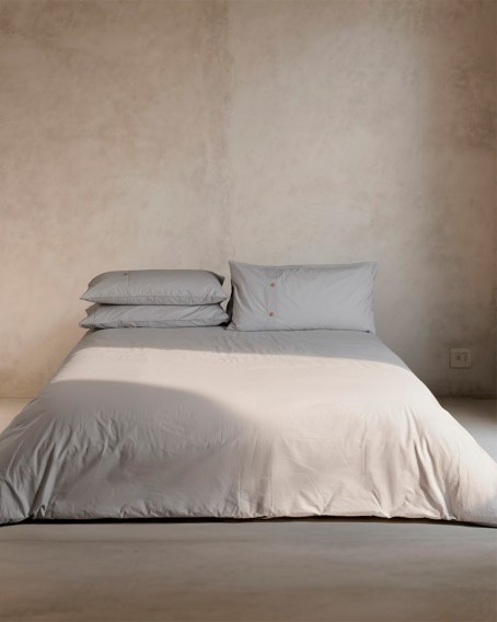 Funda Nórdica Gris 200 Hilos | Algodón Percal Portugal