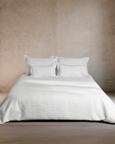 Funda nórdica waffle blanca 100% algodón | Textura ligera y elegante