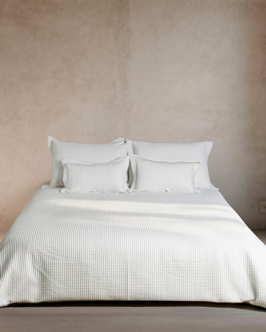 Funda nórdica waffle blanca 100% algodón | Textura ligera y elegante
