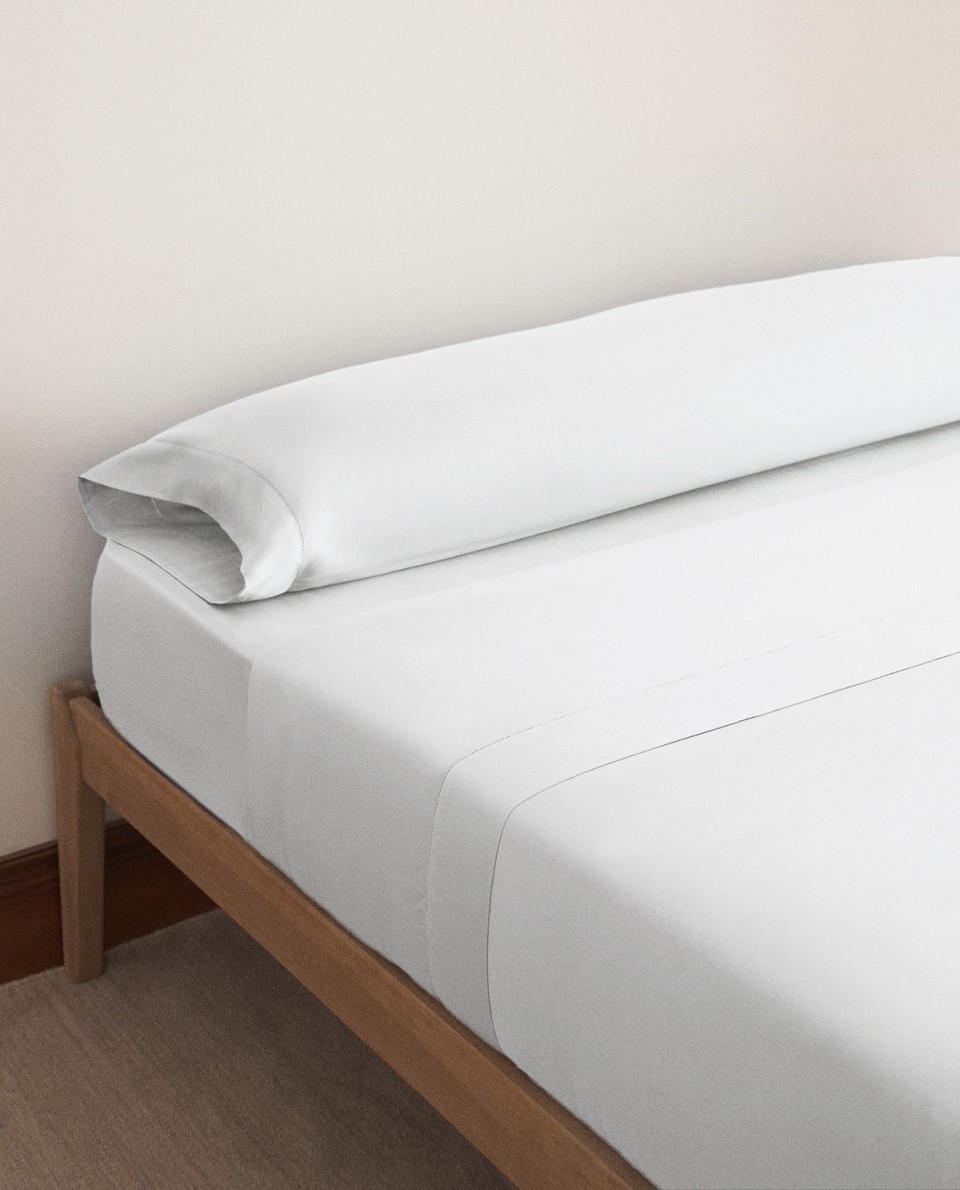 Juego Sábanas 300Hilos Percal Saten Blanco 100% Algodón