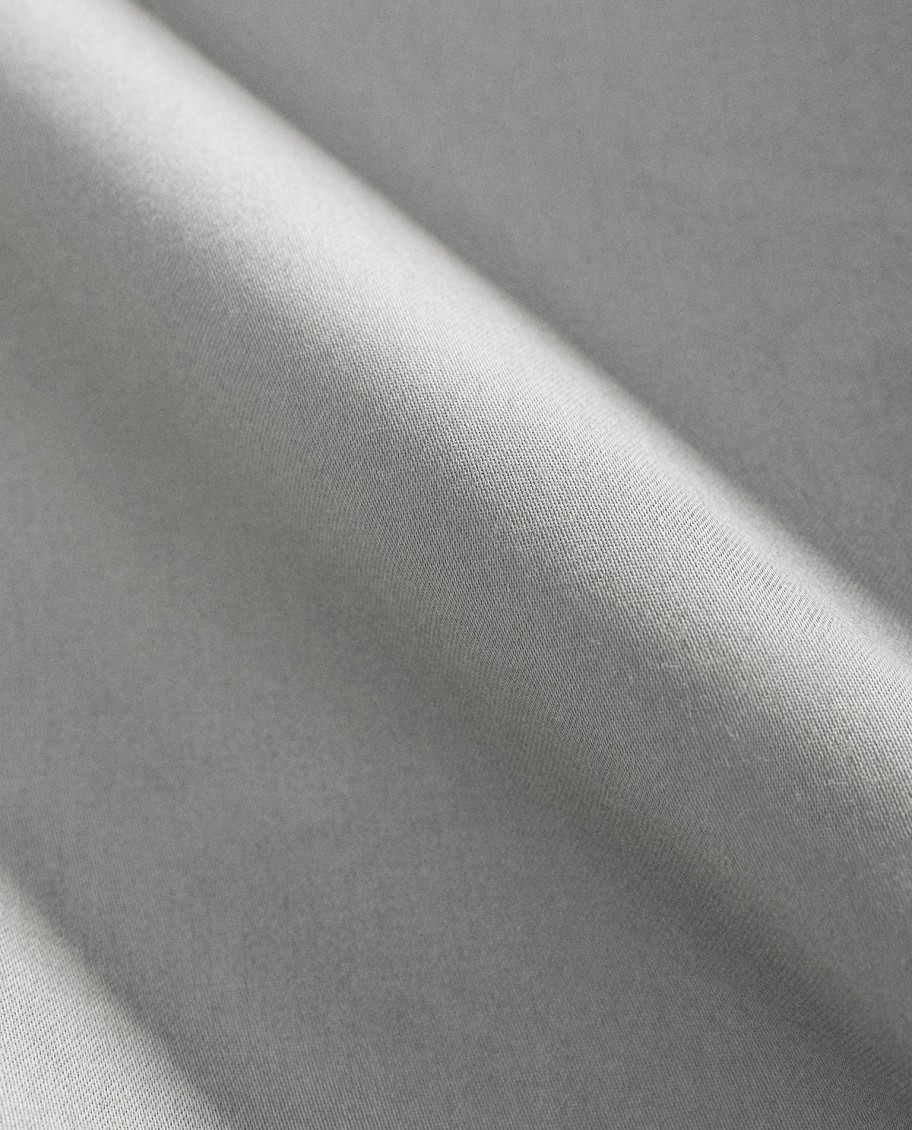 Funda de Almohada 300Hilos Percal Satén Gris en Algodón 100%