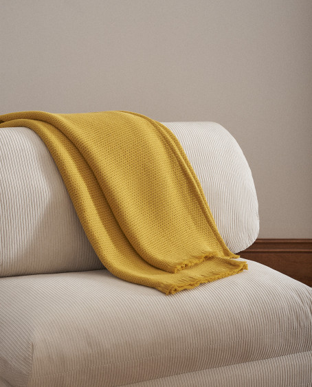 Plaid Waffle en Relieve con Detalle Flecos 140x180 cm - Tobo