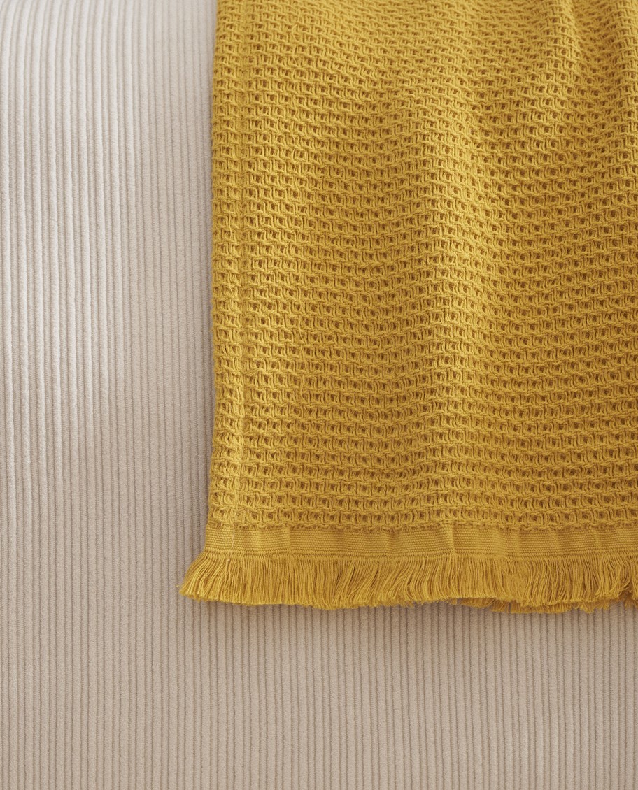 Plaid Waffle en Relieve con Detalle Flecos 140x180 cm - Tobo